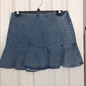 Forever 21 ruffled jean skirt